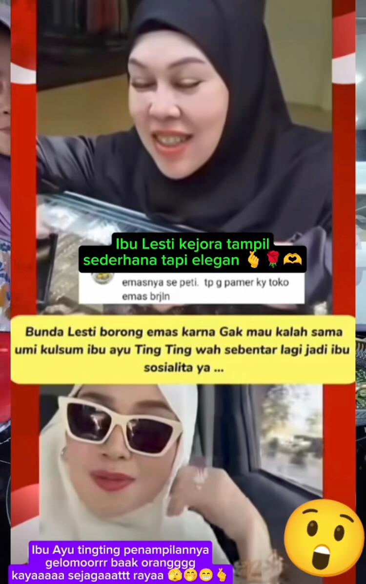 Gaya sederhana Ibu Lesti Kejora (atas) saat beli emas dibandingkan ibu pedangdut lain (bawah) (IG Inhagaleri)
